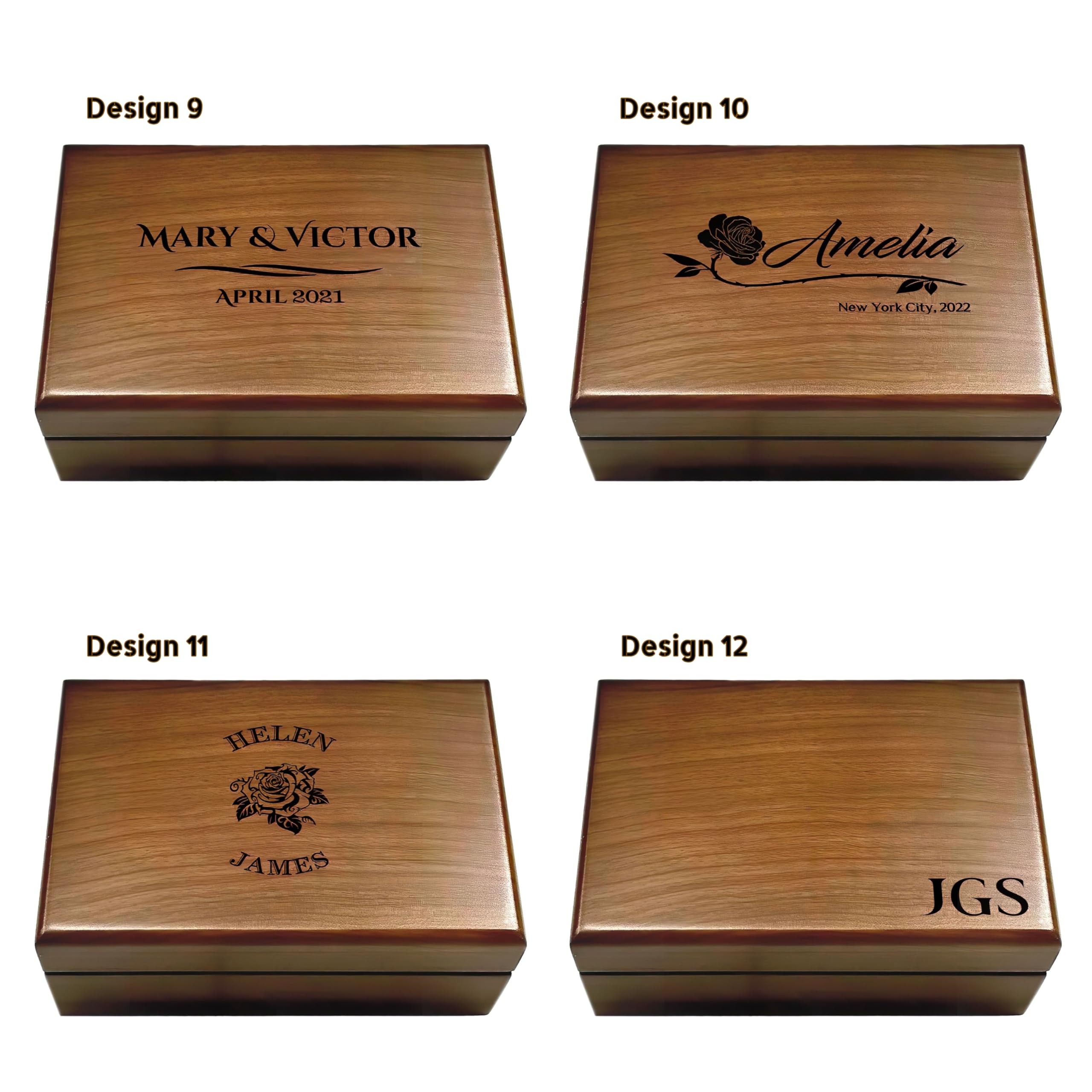 Personalized Wedding Gifts for Couples - Engraved Wooden Keepsake Memory Box for Newlyweds, Unique Engagement & Anniversary Gift - Perfect for Wedding Day Mementos, Photos & Romantic Surprises