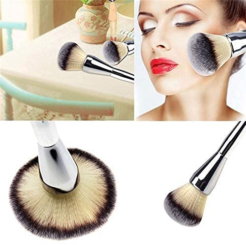 Lele® Professional Face Blush Powder Makeup Brush - Soft Synthetic Bristles, Silver Handle - Perfect for Contouring, Highlighting & Everyday Makeup Application