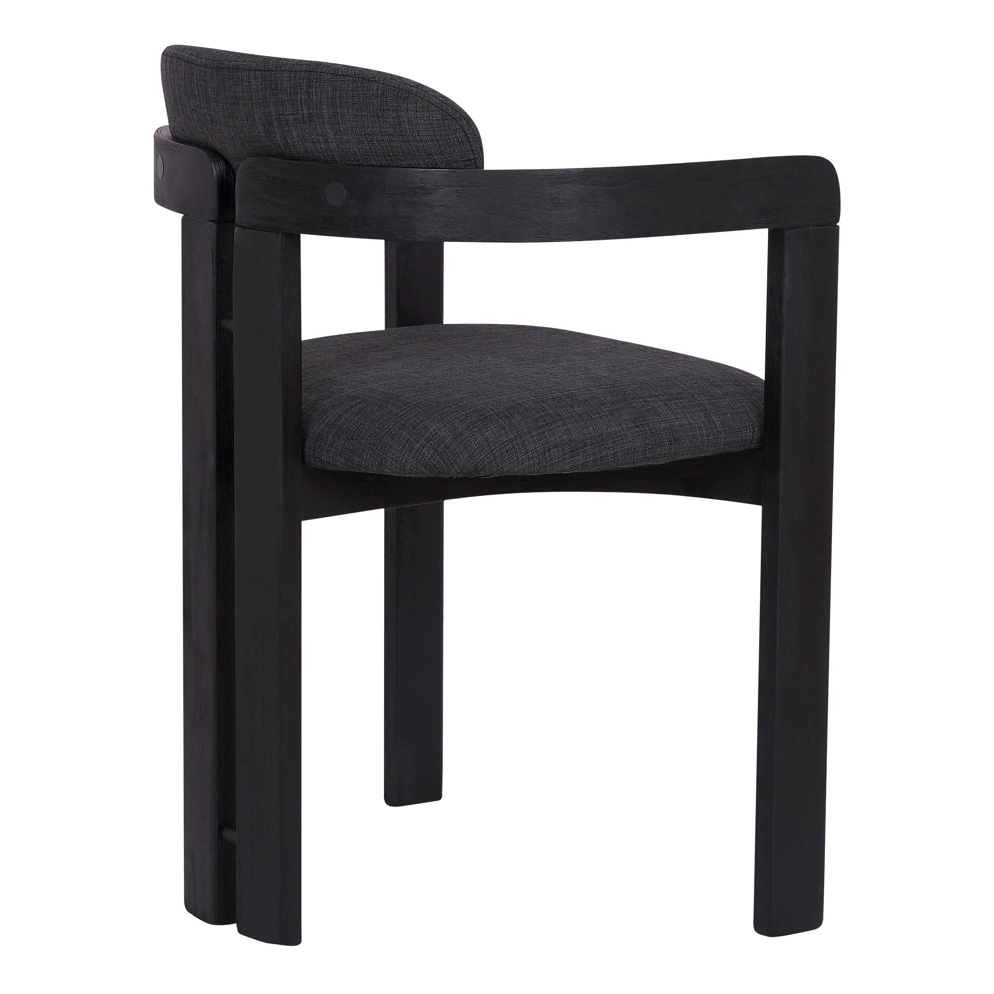 Armen Living Jazmin Fabric Modern Dining Chairs - Set of 2, Charcoal Gray Upholstered Side Chairs for Kitchen, Dining Room & Breakfast Nook - Comfortable & Stylish Seating