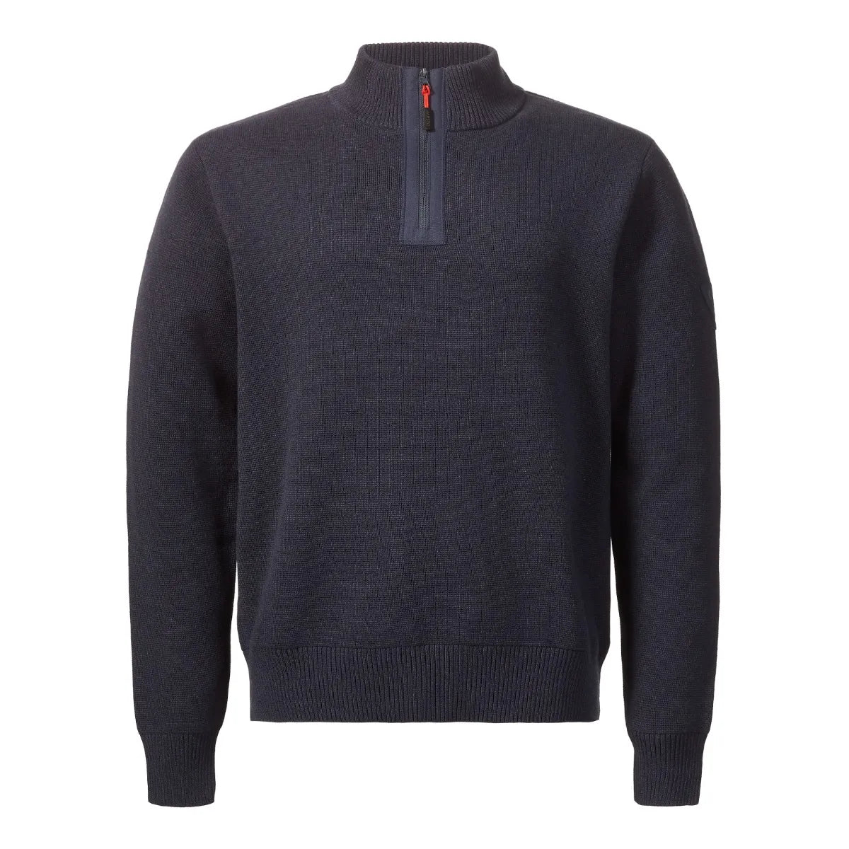 MUSTO Men's Salcombe Zip Neck Knit Sweater - Navy Blue Pullover for Casual Wear & Outdoor Activities | Online Exclusive