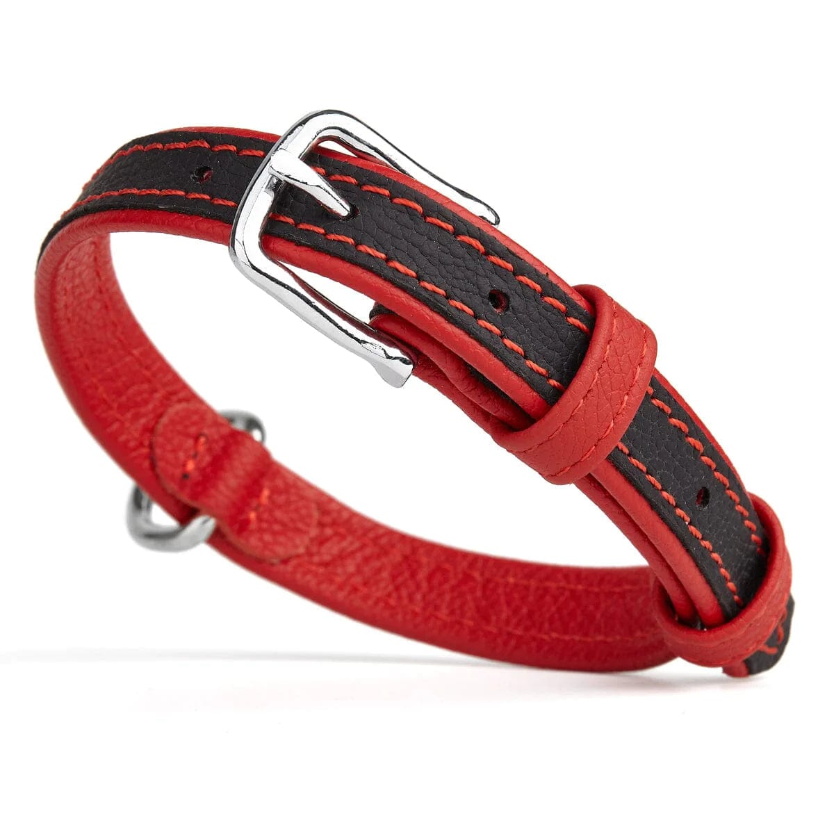Durable Leather Dog Collar - Stretch & Chew Resistant - 6 Stylish Colors - Perfect for Training, Walking & Outdoor Adventures