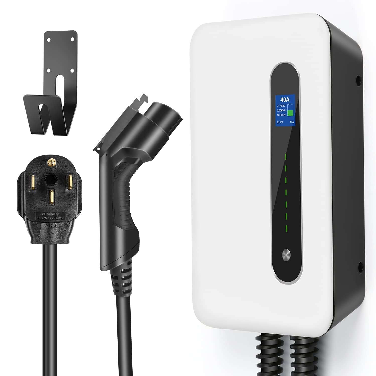 40A Level 2 EV Charger Station - 9.6KW NEMA 14-50 Wall Mount Electric Vehicle Charger for Tesla, Nissan Leaf, Chevy Volt & Hybrid Cars - 20ft Charging Cable - Fast Home & Workplace Charging Solution