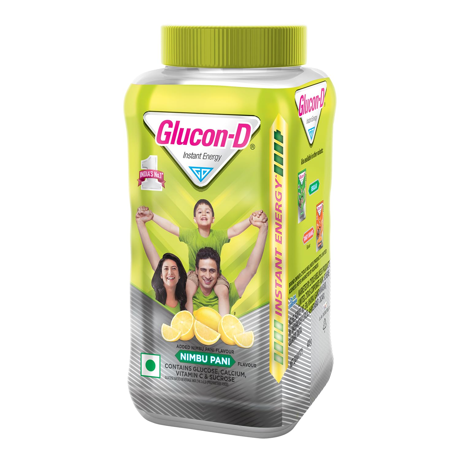 Glucon-D Nimbu Pani Glucose Powder (400g Jar) - Instant Energy Drink with Vitamin C & Calcium for Immunity & Bone Health | Refreshing Lemon Flavor | Perfect for Sports, Workouts & Daily Energy Boost