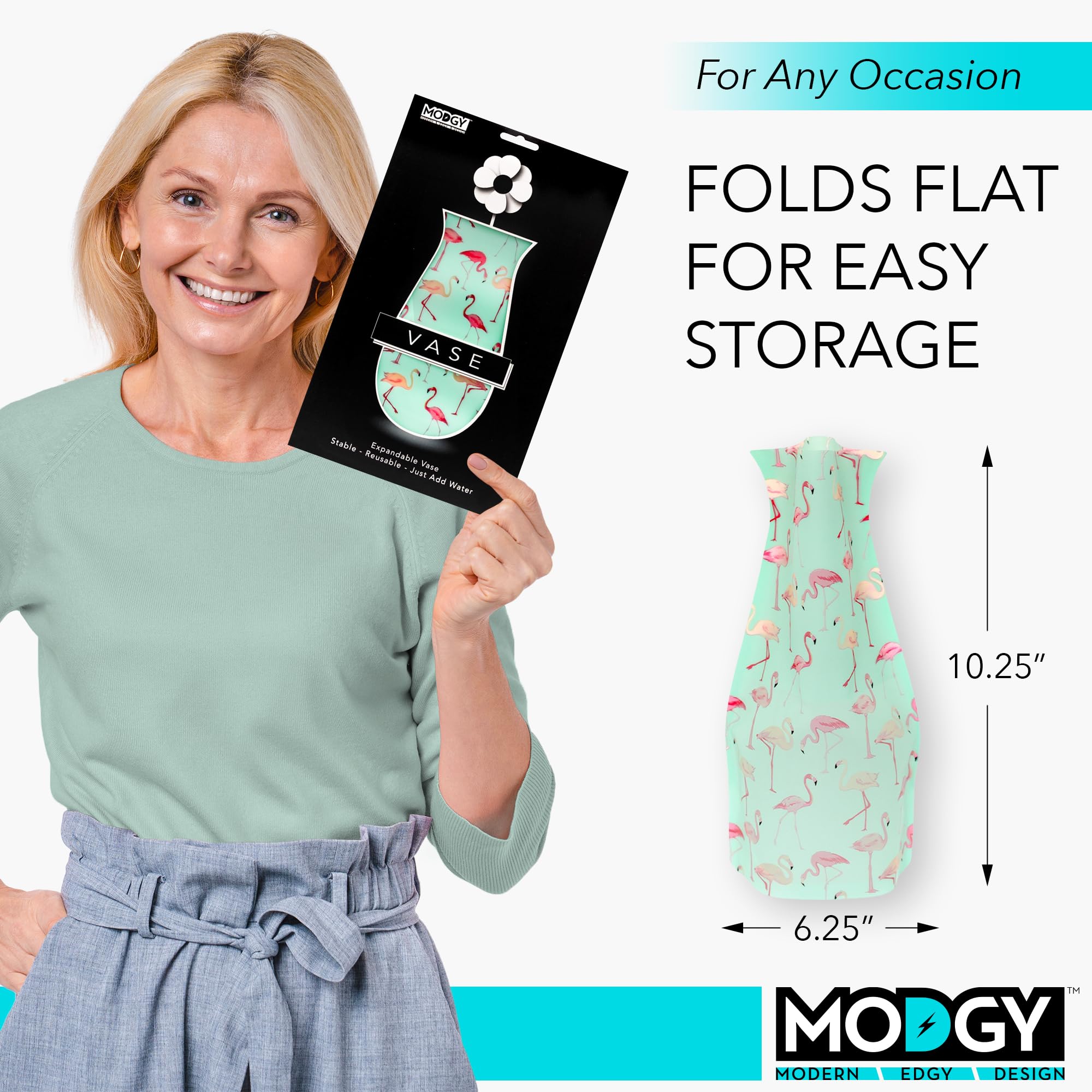 MODGY Expandable Flower Vase - Modern Plastic Decorative Vase for Centerpieces, Dining Table, Living Room, Bathroom, Wedding & Office Decor - PinkyDo | Perfect for Home Decor, Wedding Centerpieces & Gift Giving
