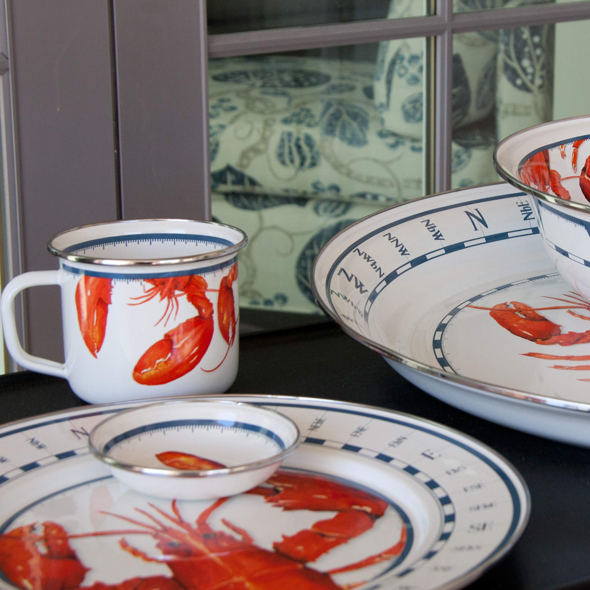 Golden Rabbit Enamel Plates Set - 12.5