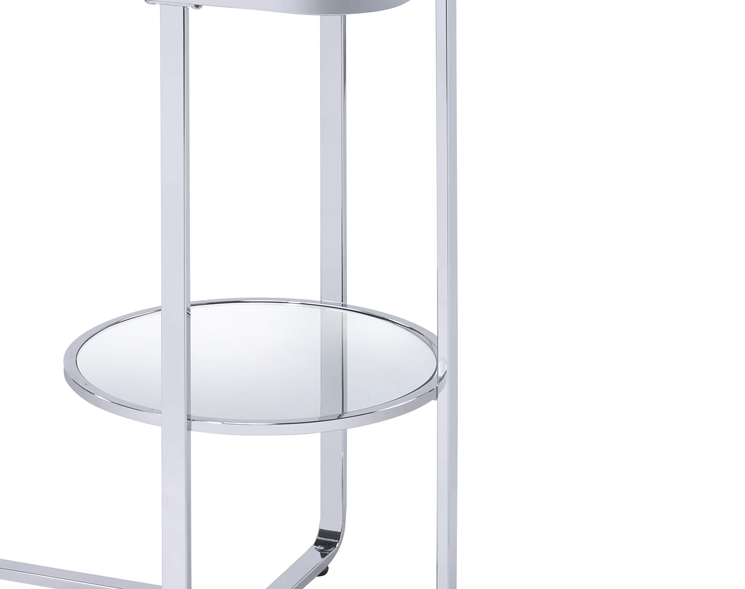 Benjara Contemporary Silver Metal Sofa Table with Clear Glass Top - Perfect for Living Room, Lounge & Home Decor