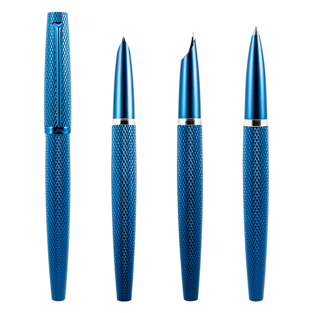 Diplomat Viper Guilloche Blue Rollerball Pen - Premium Writing Instrument for Office, School & Gifts