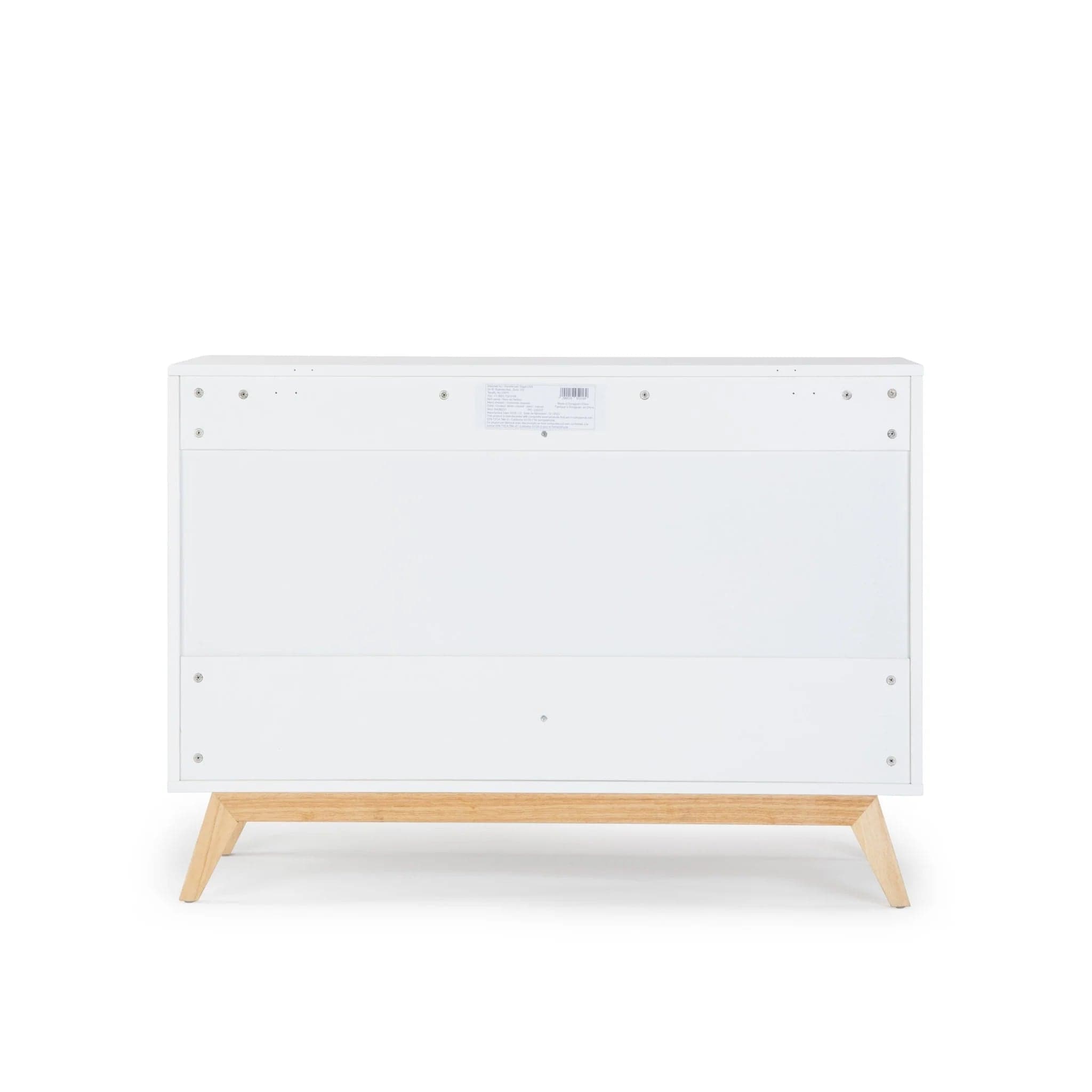 Dadada Merry 6-Drawer Dresser - White/Natural Wood Chest of Drawers for Bedroom, Nursery & Kids Room Storage - 2-Piece Set