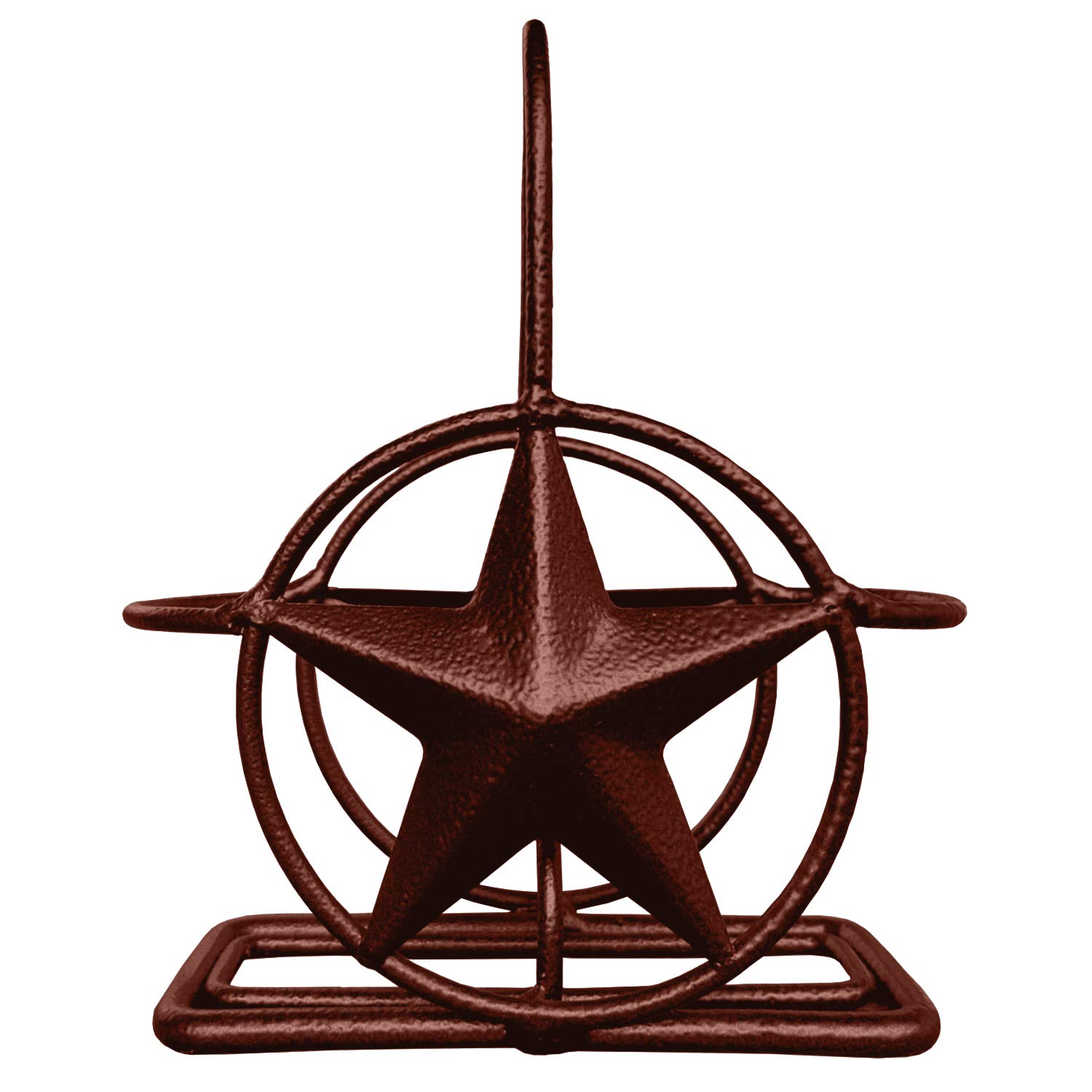 Rustic Texas Star Iron Paper Towel Holder, Napkin Holder & Salt Pepper Shakers Set - Farmhouse Kitchen Counter Accessories for Country Style Decor - Perfect for Kitchen, Dining Room, and Farmhouse Themed Spaces