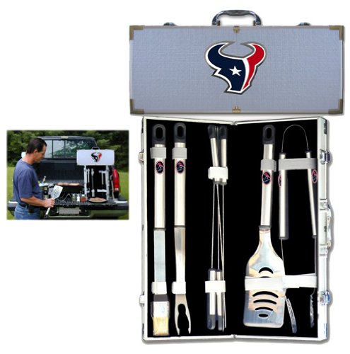 Premium Siskiyou NFL 8-Piece BBQ Grill Tool Set with Carrying Case - Perfect for Tailgating, Backyard BBQs & Outdoor Cooking Parties