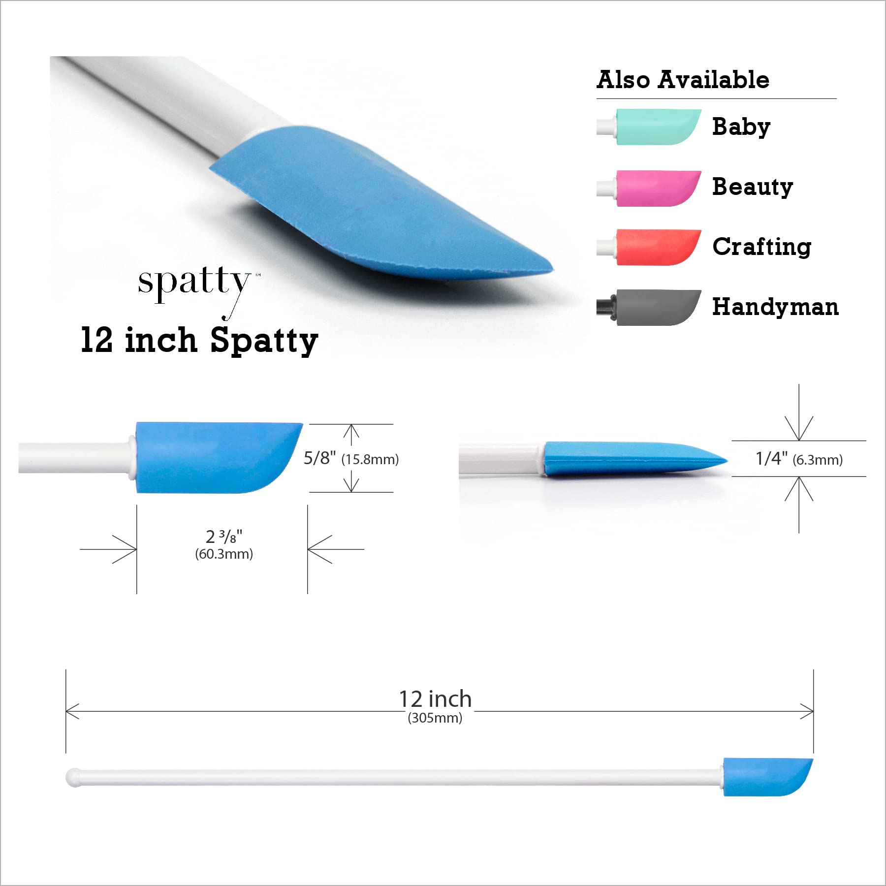 12-Inch Blue Spatty Daddy Kitchen Spatula - Perfect for Jars & Stocking Stuffers