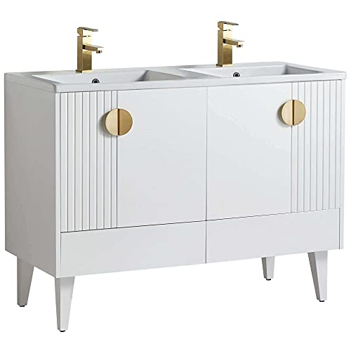 White - Satin Brass Handles