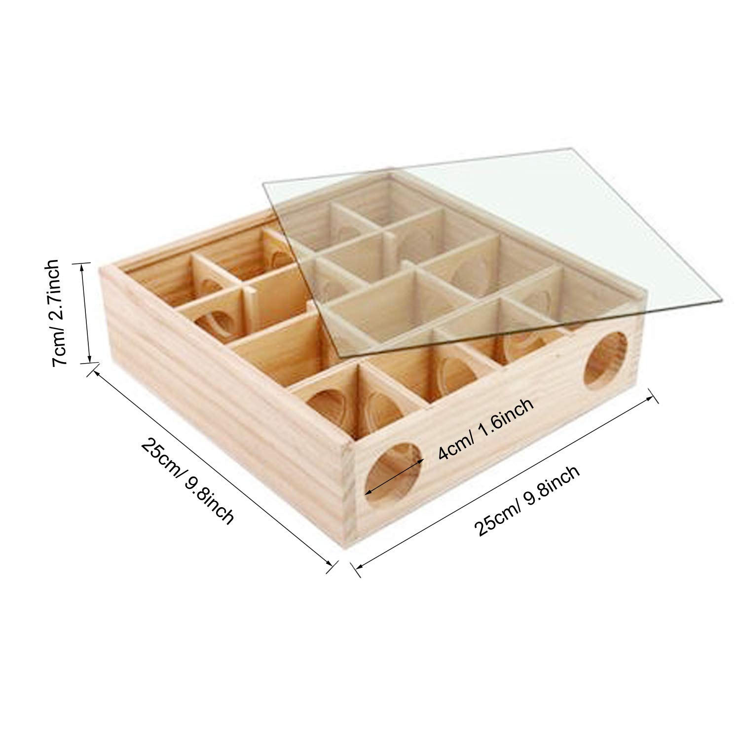 Allazone Wooden Maze Tunnel Toy with Cover - Fun Small Pet Exercise Toy for Mice, Dwarf Hamsters & Gerbils - Perfect for Cage Enrichment & Playtime Activities