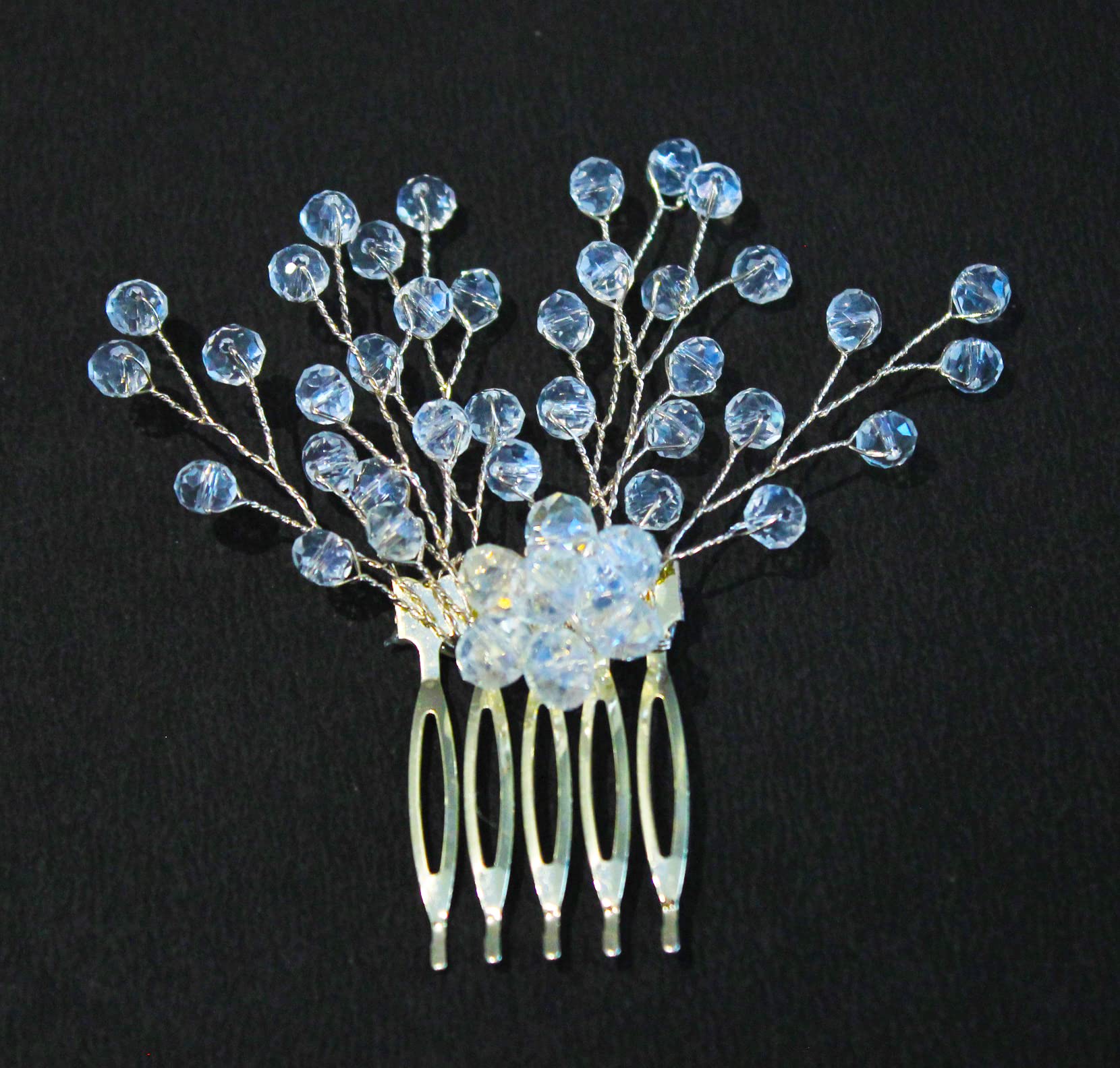 LA BELLEZA Wedding Hair Comb - Pearl White Crystal Bridal Hair Side Comb with Floral Design, Elegant Hair Clip & Side Pin for Women & Girls - Perfect for Weddings, Prom, Parties & Special Occasions