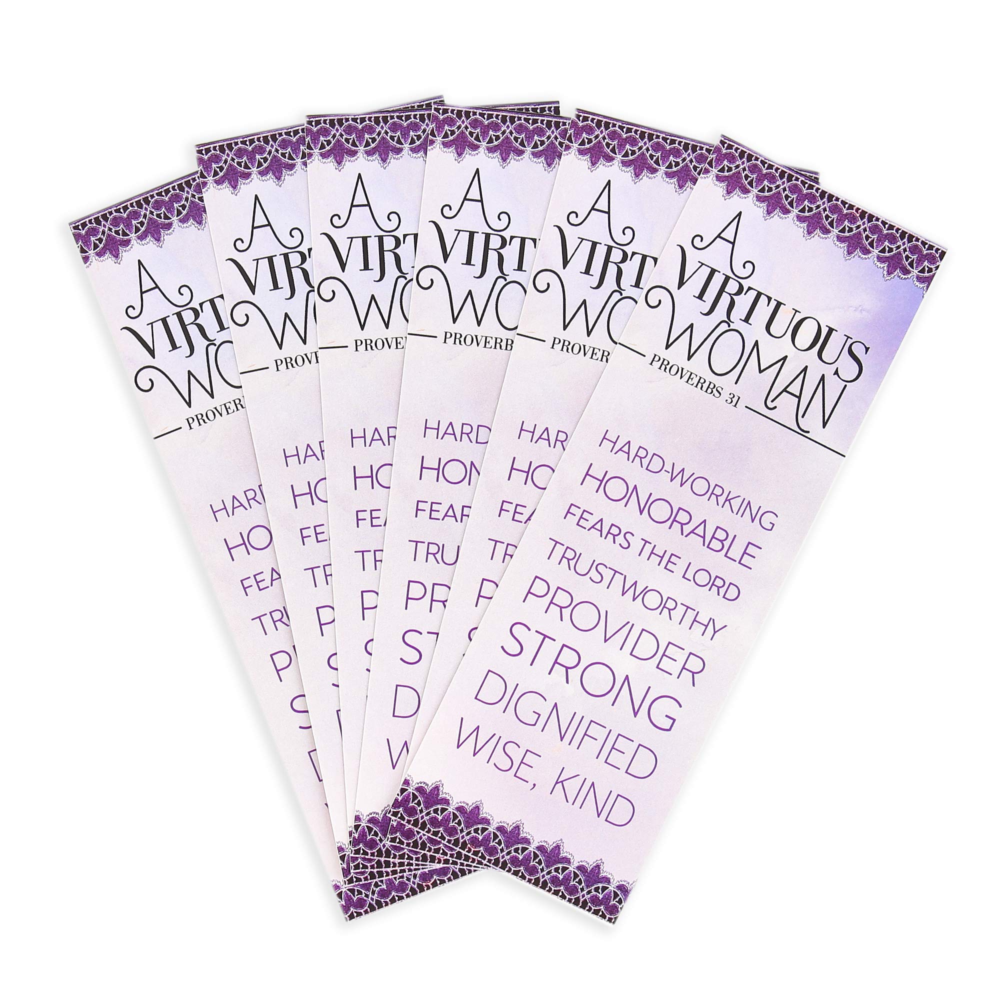 Virtuous Woman Bookmarks - 2x6 Inch Inspirational Christian Bookmark Set of 25 - Perfect for Bible Study, Gifts & Daily Scripture Reading