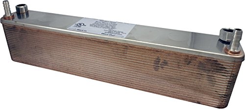 Duda Energy HX3640BWGH:HB050 Copper Brazed Heat Exchanger with Hose Barb Ports - Ideal for HVAC, Solar Water Heating & Hydronic Heating Systems
