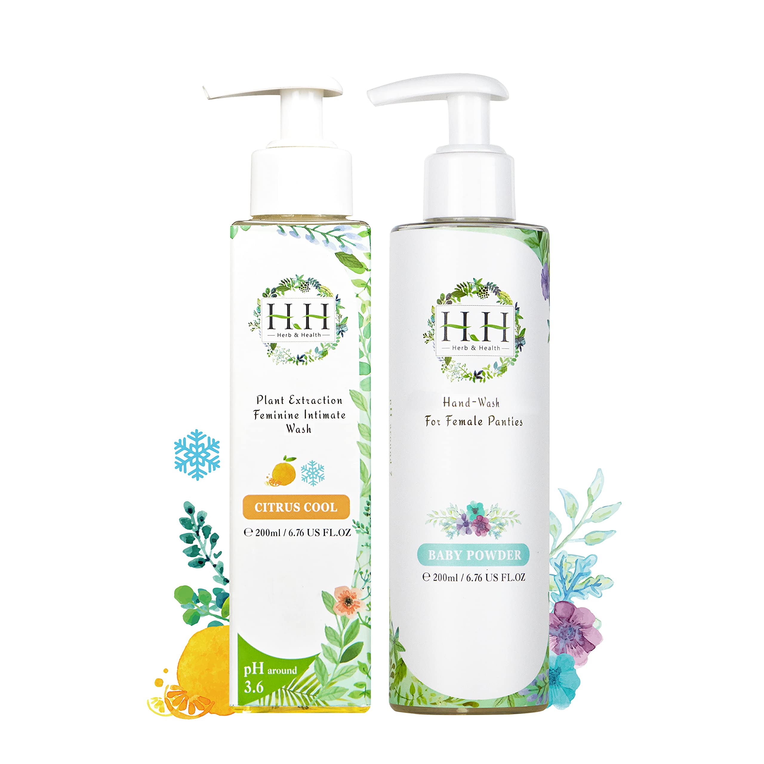 Natural Feminine Wash & Panty Stain Remover - Essential Oil Scented Vaginal Cleanser for Women, pH-Balanced Vulva Care & Underwear Laundry Detergent | Gentle Daily Use for Lingerie, Period Blood Stains | by HH Herb&Health | Perfect for Travel, Gym & Intimate Hygiene Routine