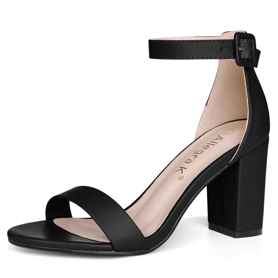 Allegra K Women's Chunky Heel Ankle Strap Sandals - Comfortable High Heels for Women, Perfect for Weddings, Parties & Evening Events