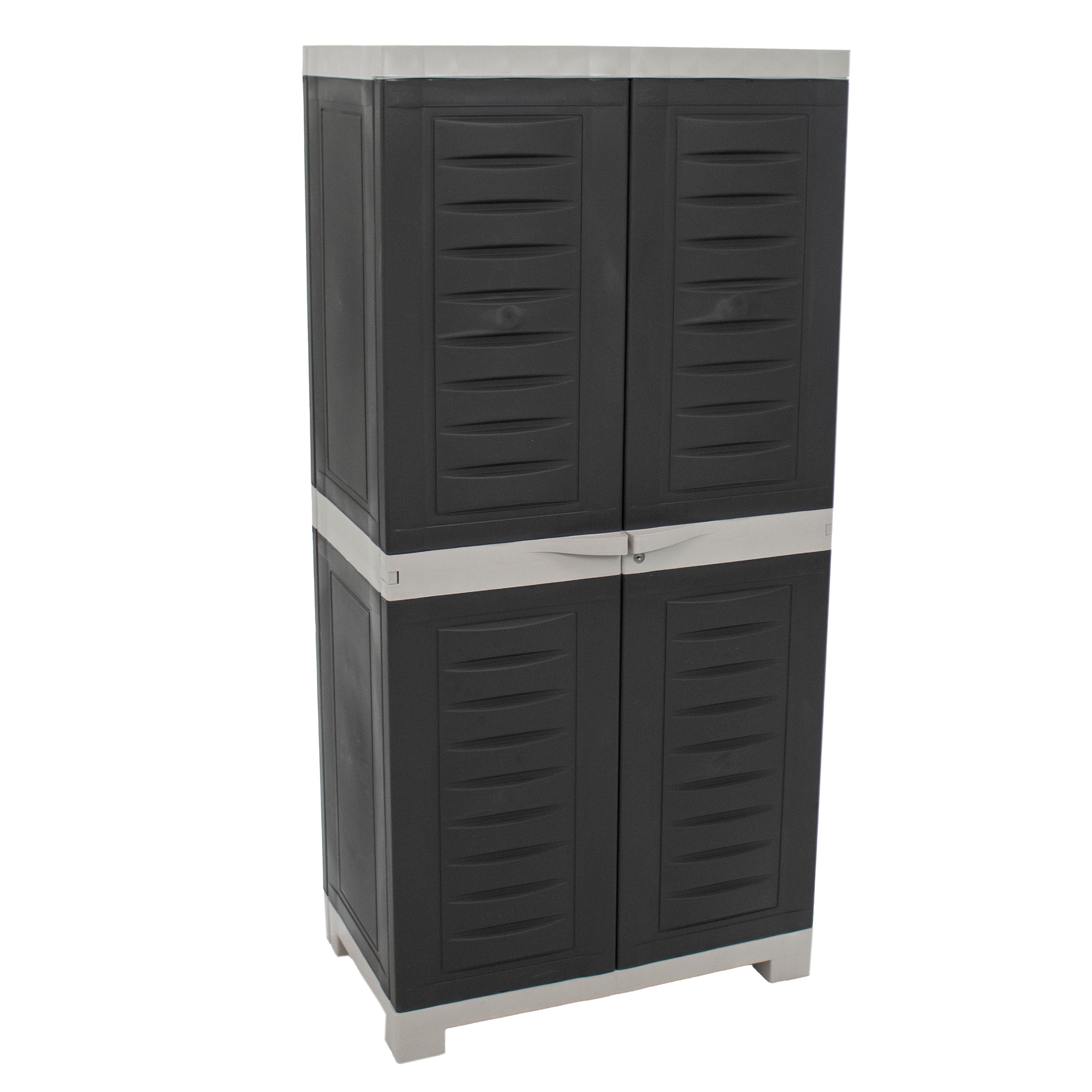 Lockable Plastic Storage Cabinet with 3 Adjustable Shelves - Heavy Duty Outdoor & Indoor Organizer for Garage, Shed, Patio, or Home Organization