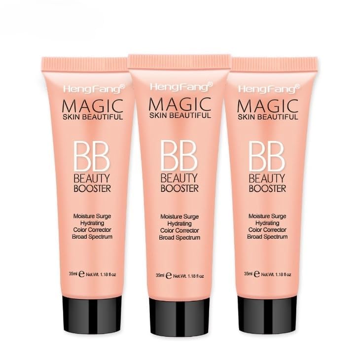 Korean BB Cream Skin Tint & Powder Foundation 3-Piece Set - Tinted Moisturizer with SPF for Flawless Natural Coverage - Perfect for Daily Makeup & On-The-Go Touch Ups