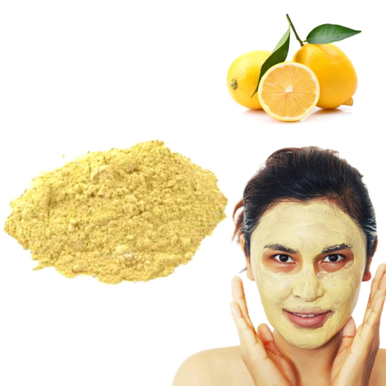 Organic Lemon Face Pack Ubtan - Natural Face Cleanser, Exfoliator & Brightener for All Skin Types | Gentle Glow for Dry, Oily & Sensitive Skin | Perfect for Daily Skincare & Spa Days