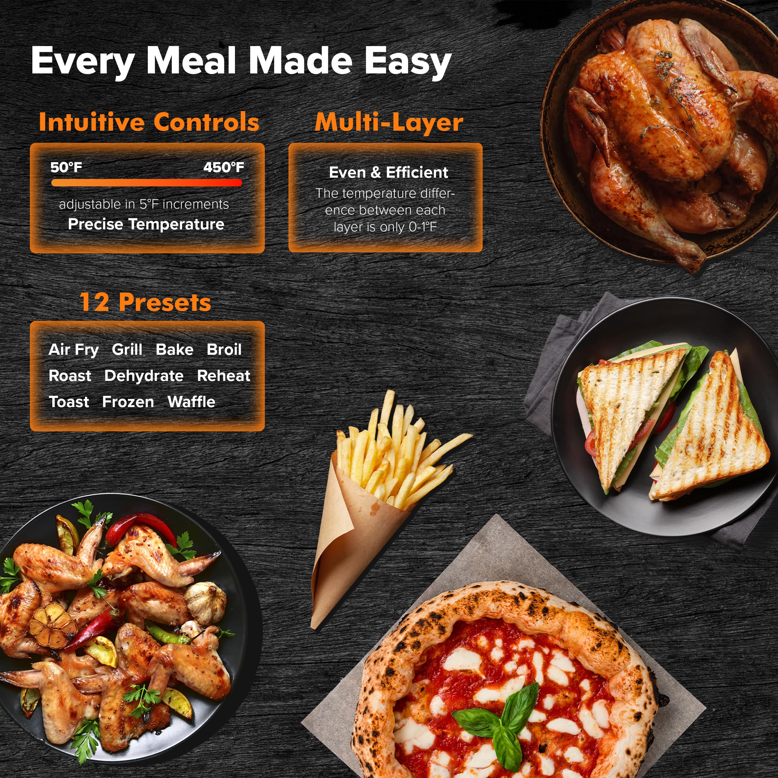 Nuwave Bravo Pro Smart Air Fryer Toaster Oven Combo - 12-in-1 Multi-Function Countertop Appliance with Quick Crisp Technology, 1800W, 50-450°F Temperature Range, PFAS-Free Nonstick, 21QT Capacity, Cinnamon Color - Perfect for Baking, Roasting, Air Frying & Meal Prep in Small Kitchens
