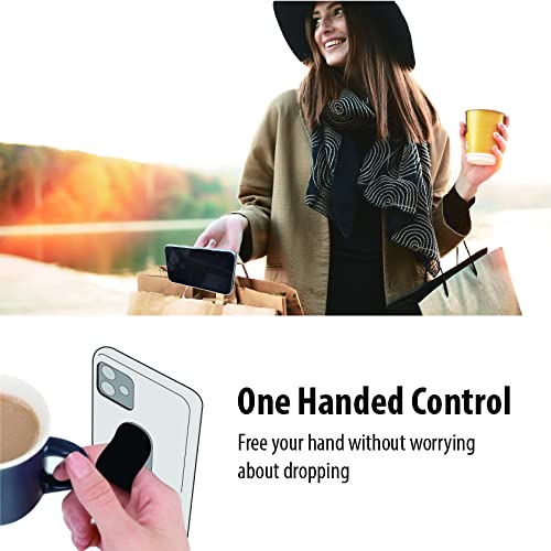 Momostick Flatstick - Slim Finger Grip Strap & Phone Stand Holder for Hands, Compatible with Most Smartphones - Perfect for Selfies, Video Calls, and Hands-Free Use at Home, Work, or Travel