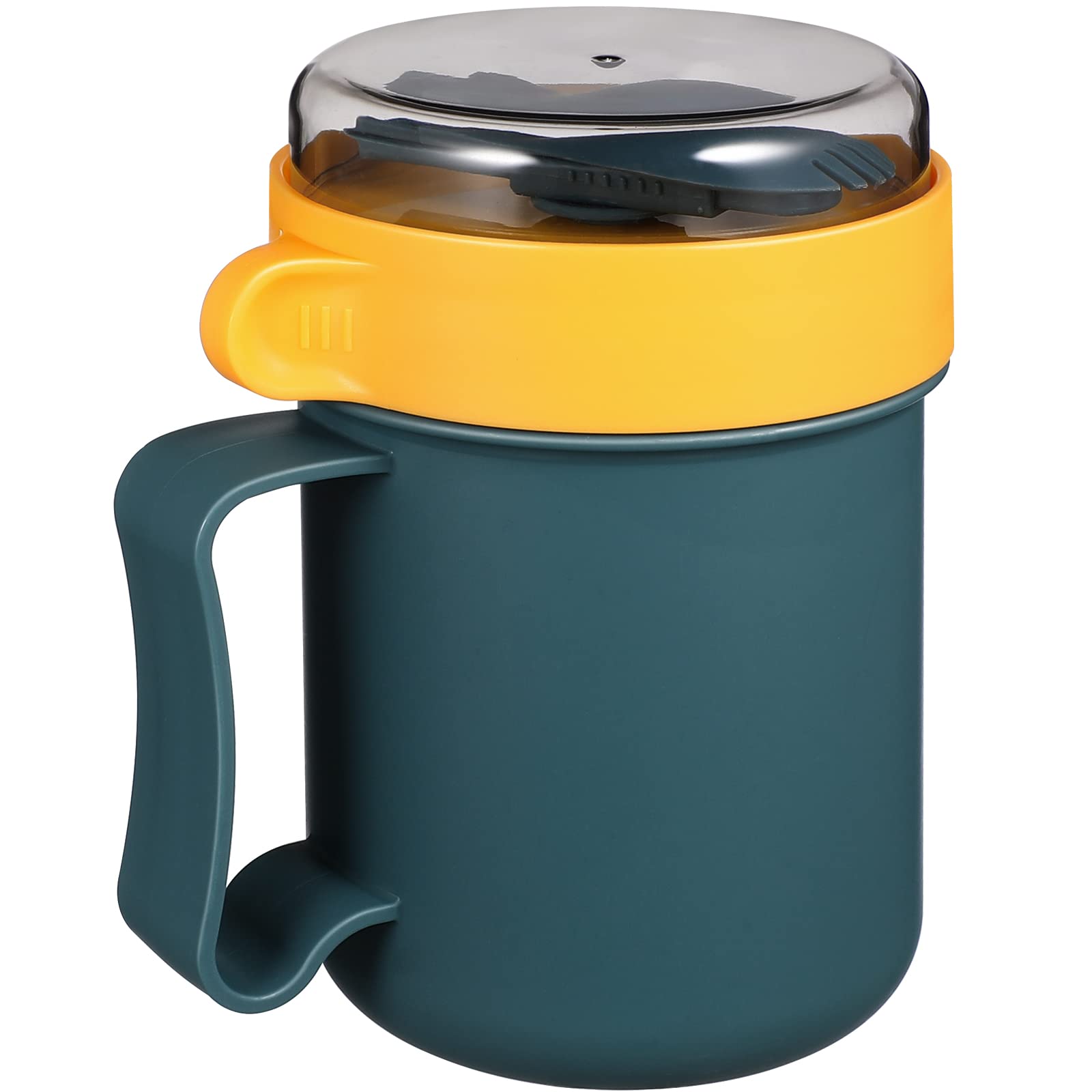 **Cabilock Insulated Soup Mug with Lid & Spoon - 16oz Microwave Safe Food Flask, Thermos for Hot/Cold Beverages - Perfect for Breakfast, Soup, Noodles, Cereal, Coffee, Office Lunch & Outdoor Camping (Blue)**