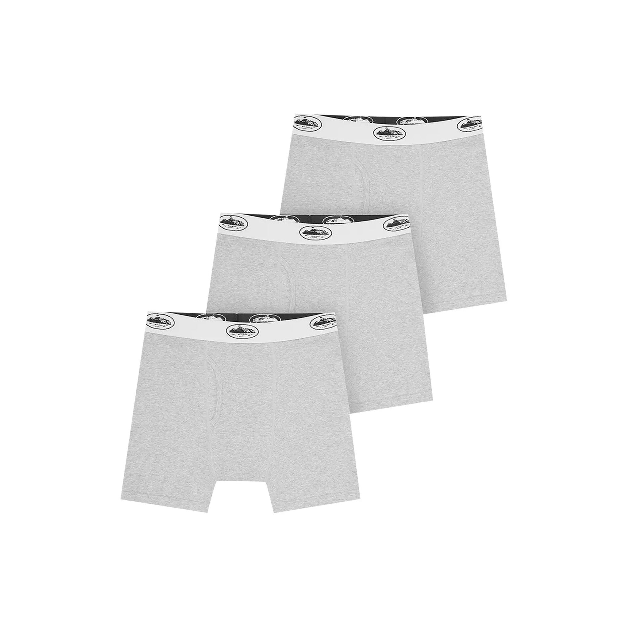 Corteiz Alcatraz Boxers (3 Pack) - Premium Men's Underwear in Grey - Soft, Breathable & Comfortable for Everyday Wear, Gym & Travel (2025 Edition)