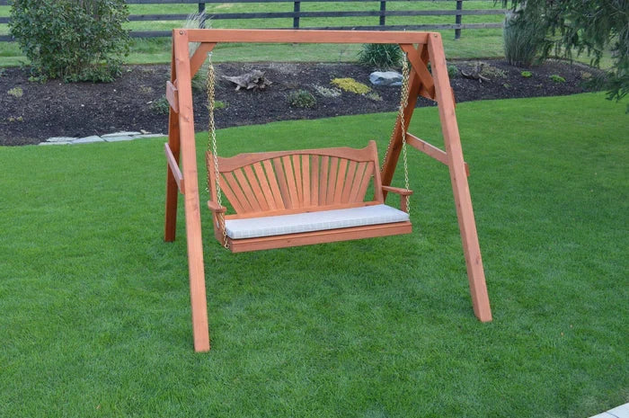 Regallion Heavy Duty A-Frame Swing Stand with Hangers - Outdoor Metal Swing Set for Backyard, Garden, or Patio - Perfect for Kids and Adults Relaxation