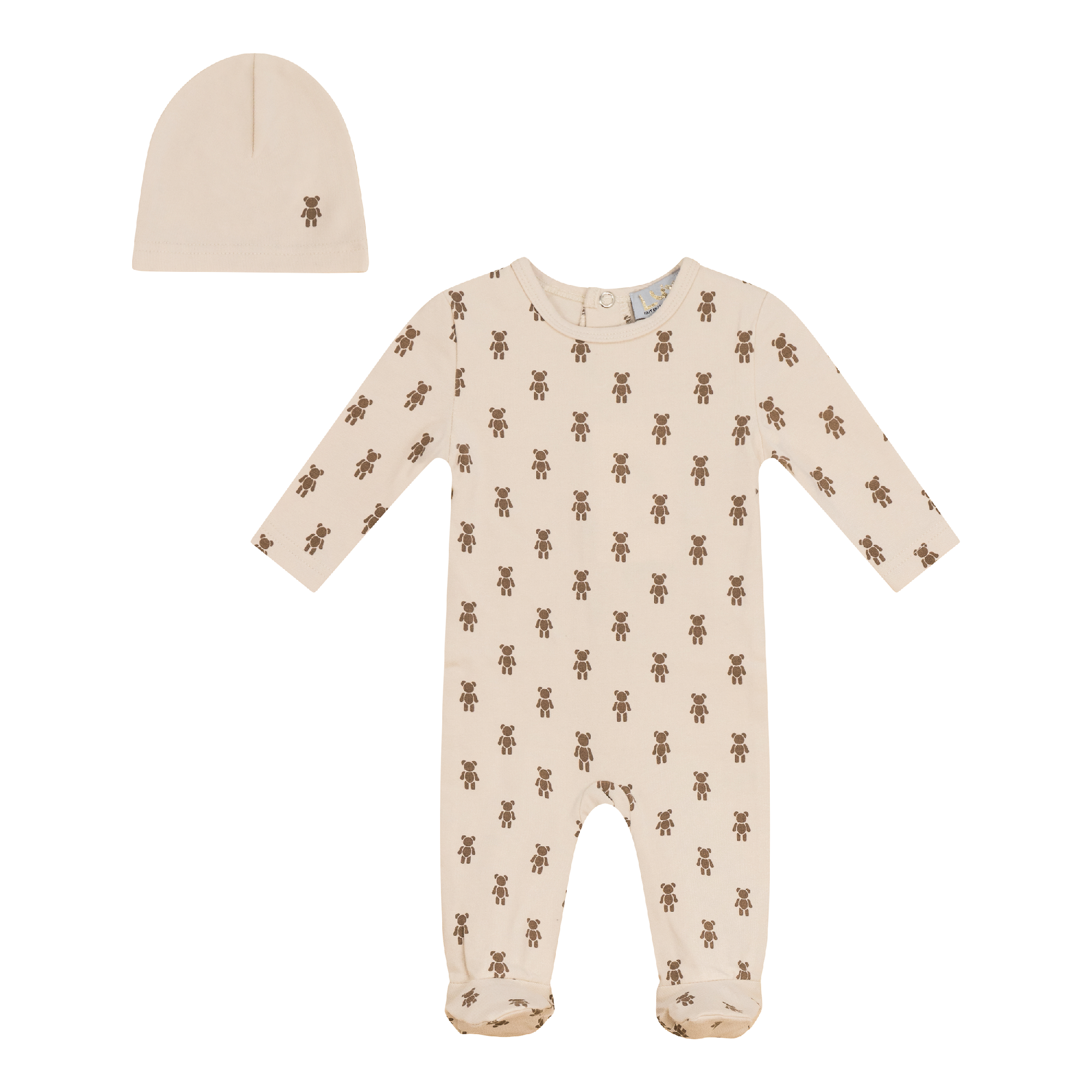 Cozy Bear Print Onesie with Hat - Soft Fleece Adult Pajamas for Winter & Lounge Wear - Perfect for Sleepovers, Movie Nights, and Relaxing at Home