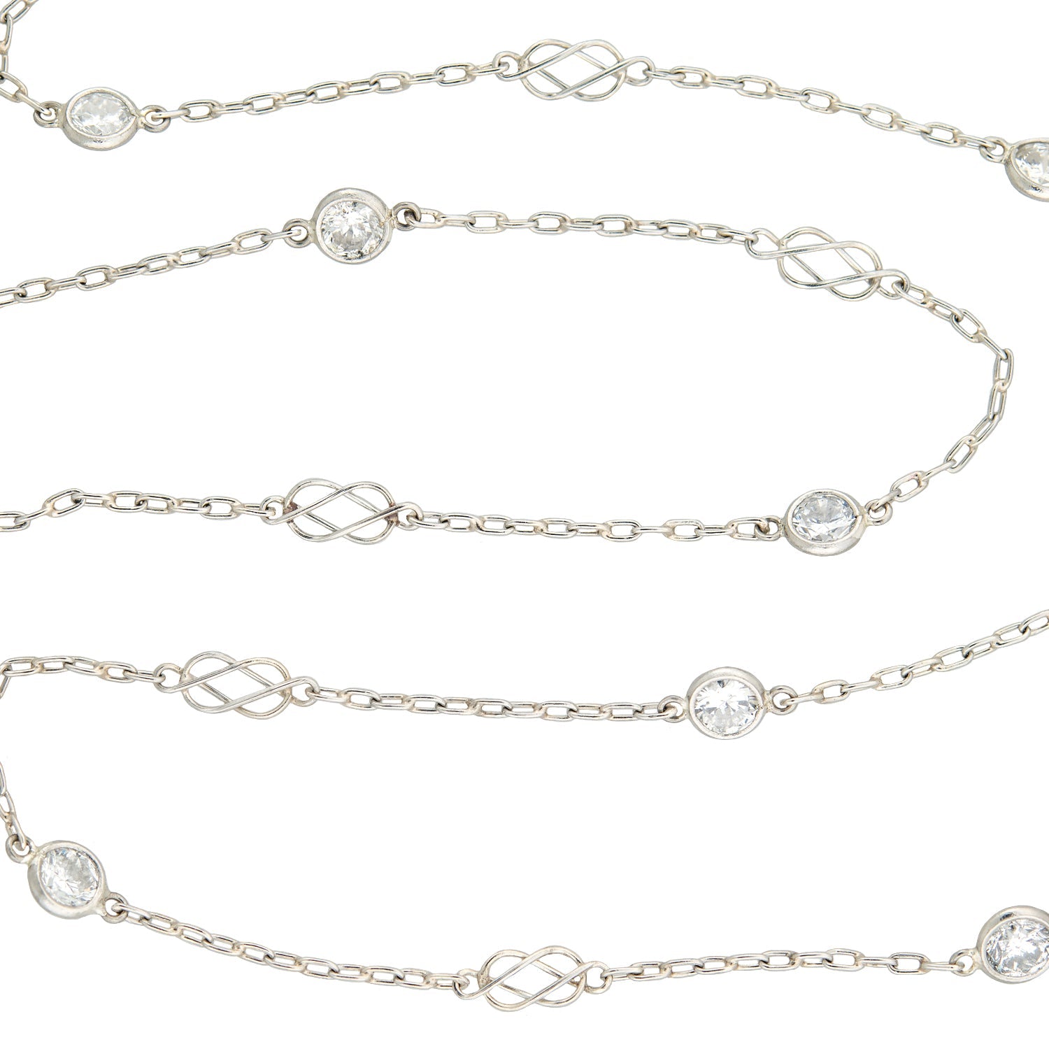 Platinum Diamond By the Yard Chain Necklace - 2.75 Carat Total Weight | Elegant Layering Piece for Weddings, Parties & Special Occasions