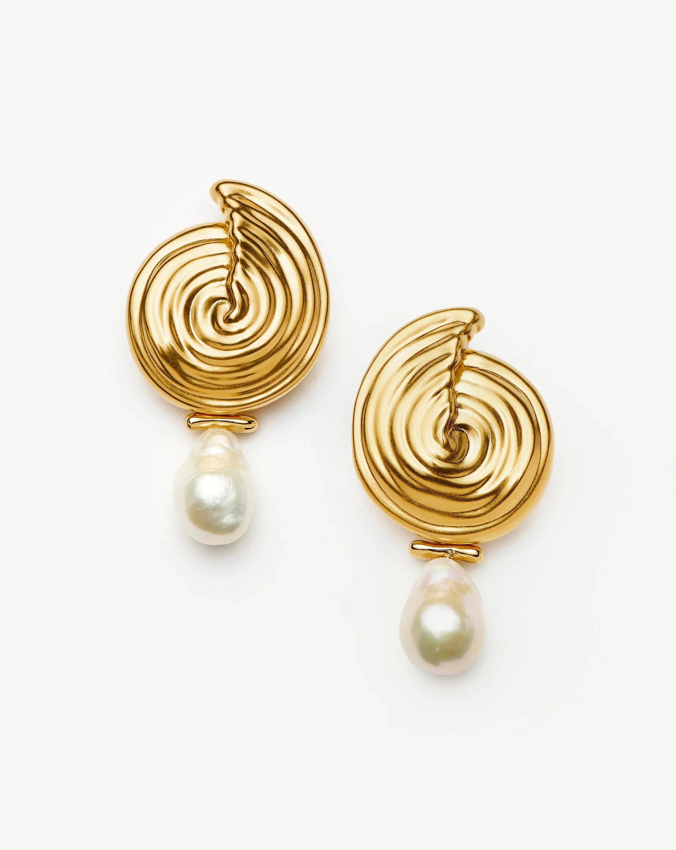 18K Gold Plated Spiral Detachable Pearl Drop Earrings for Women - Elegant Dangle Earrings for Parties, Weddings & Special Occasions