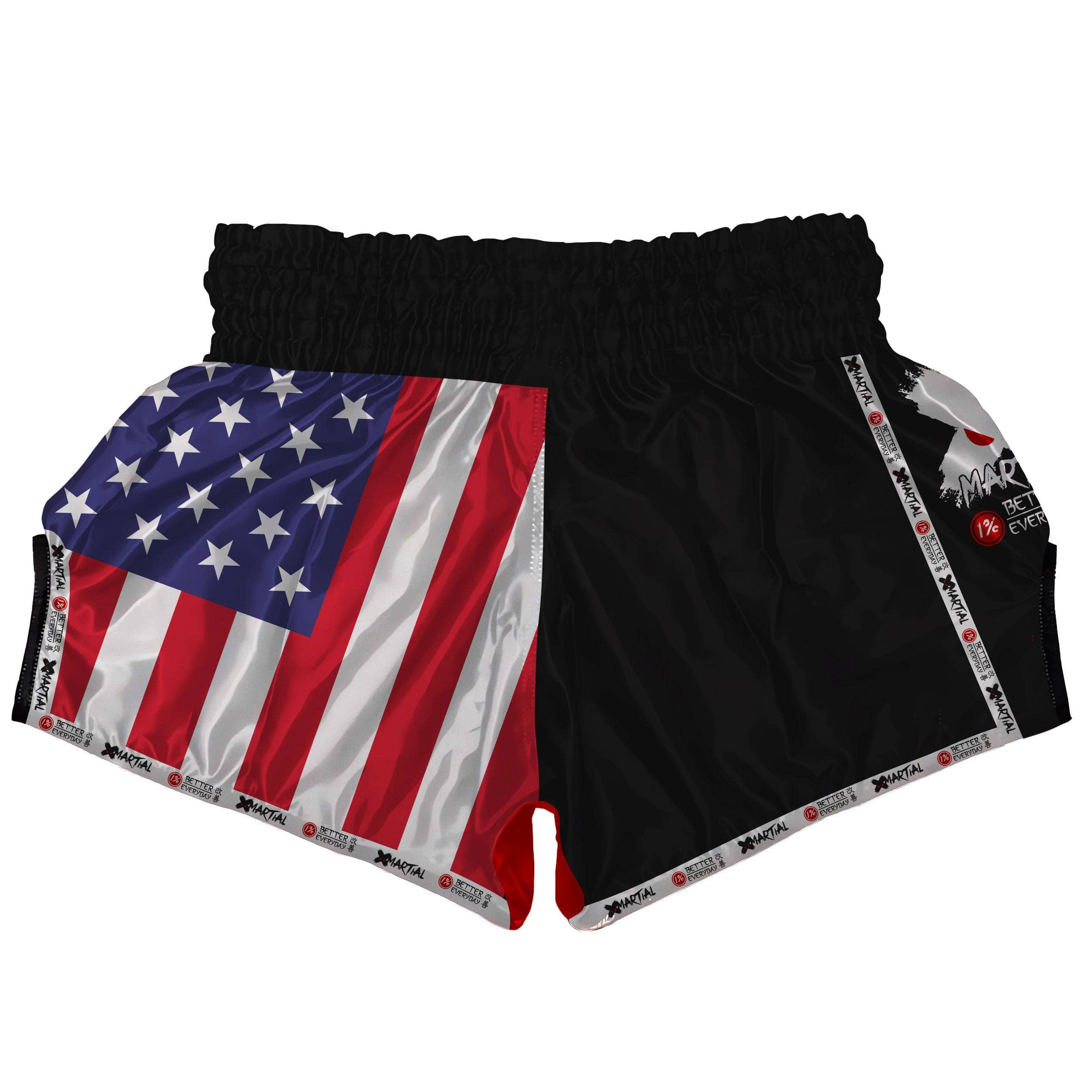 Premium American Warrior Muay Thai Shorts for Men - Breathable MMA Kickboxing Training Shorts - Perfect for Boxing, Martial Arts & Fitness Workouts