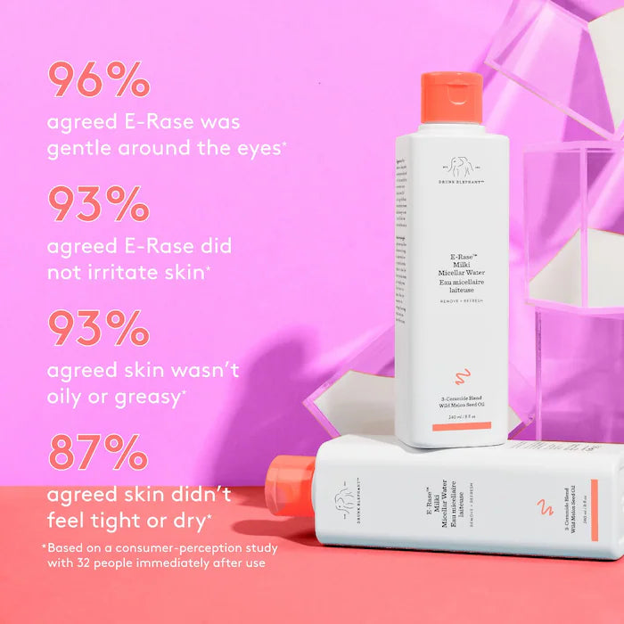 Drunk Elephant Milki Micellar Water - Gentle Makeup Remover & Cleanser for All Skin Types | Perfect for Daily Skincare Routine & Travel