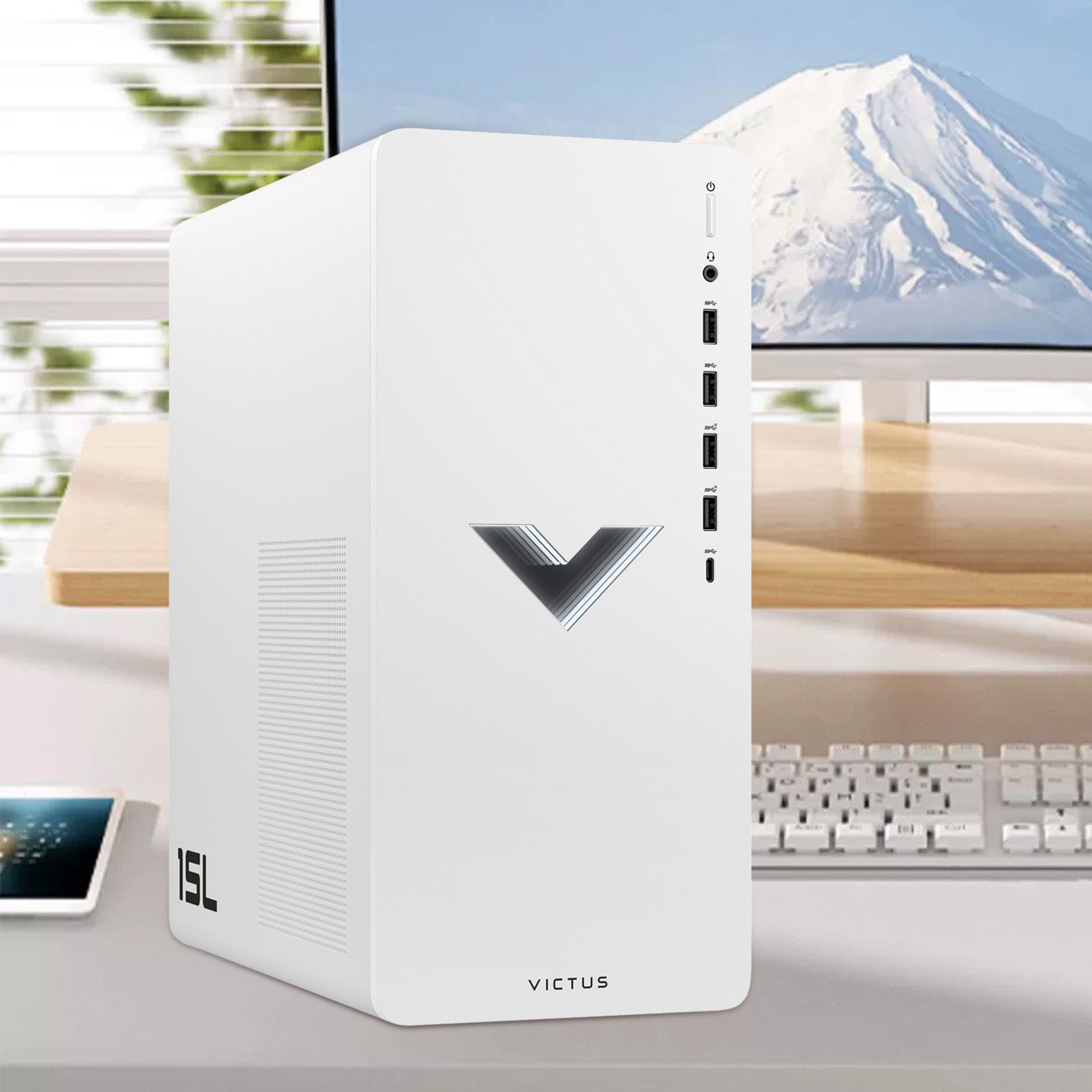 HP Victus 15L Gaming Desktop PC - Intel Core i7, 16GB RAM, NVIDIA GeForce RTX 4060, 256GB SSD, Windows 11 Home (White) | Powerful Tower Computer for Gaming, Streaming & Creative Work