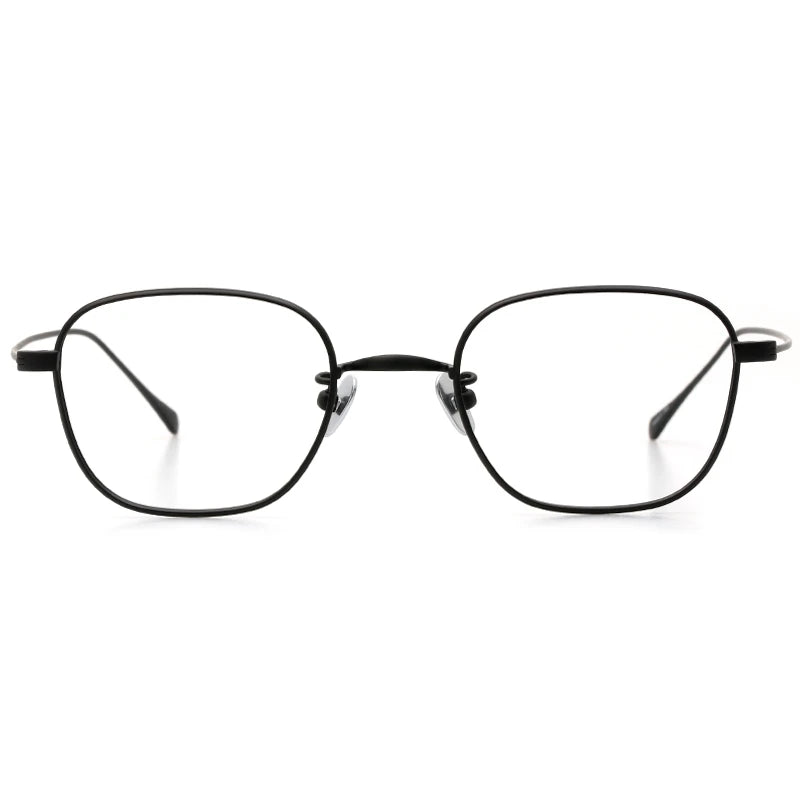 Stylish Black Unisex Titanium Square Eyeglasses - Lightweight 199g for Work, Reading & Fashion