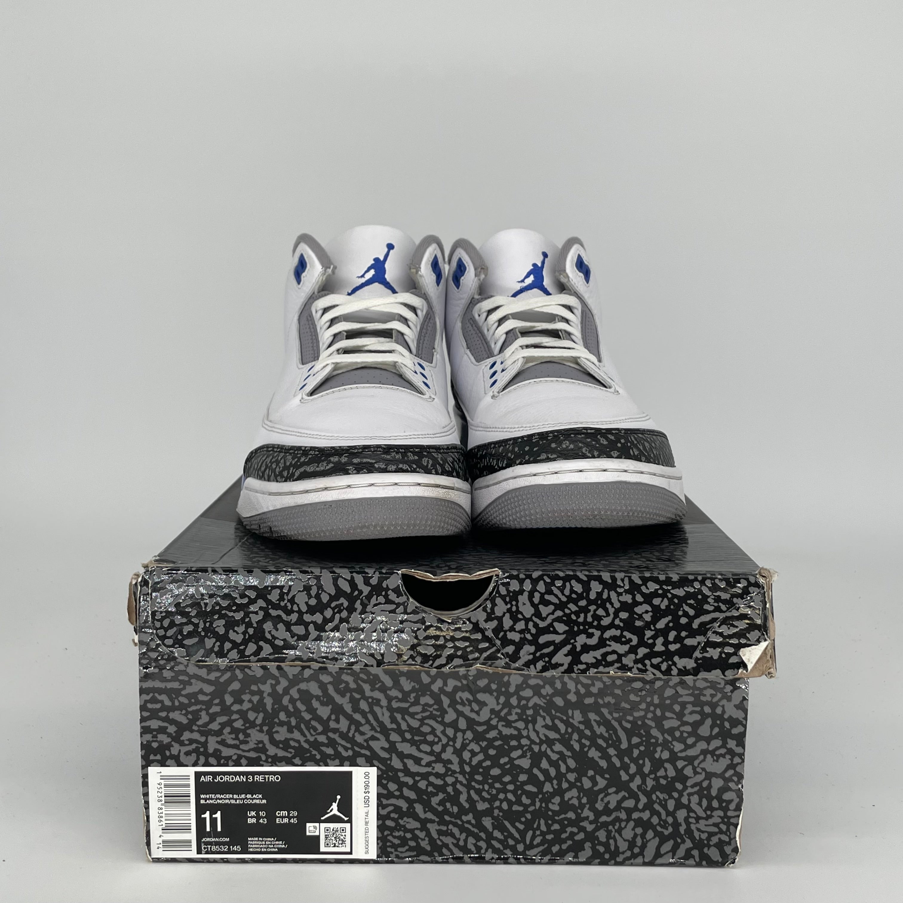 AIR JORDAN 3 RACER BLUE Men's Basketball Shoes Size 11 - CT8532 145 | Retro Sneakers for Running, Training & Streetwear Fashion