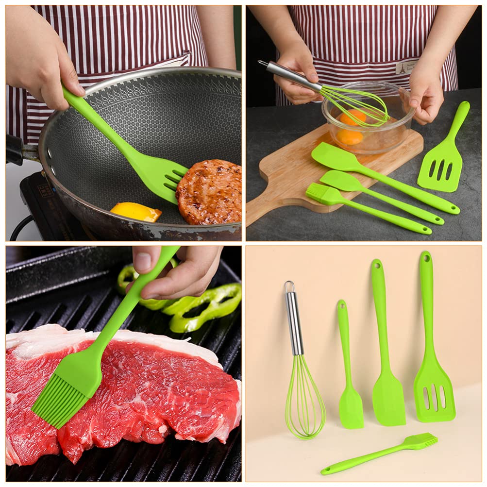 DOITOOL 5-Piece Non-Stick Silicone Kitchen Utensil Set - Baking Spatula, Rubber Cookware Tools, Mini Scraper for Cake, Pizza & Cooking - Perfect for Home Bakers & Professional Chefs