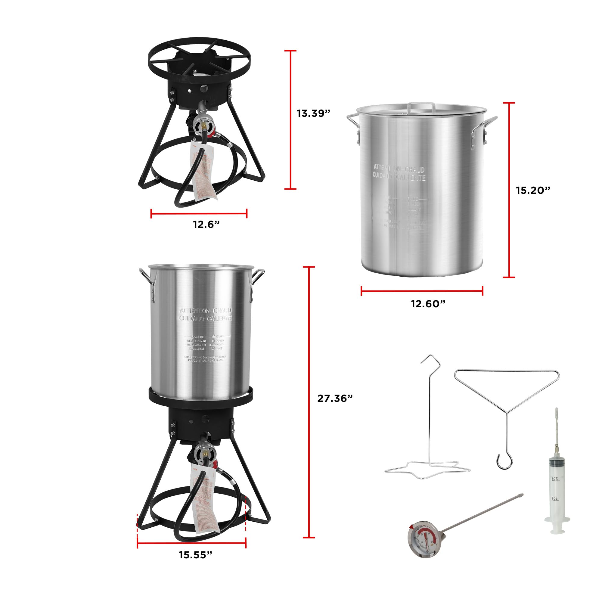Red Mountain Valley 30 Qt Propane Turkey Deep Fryer - Outdoor Camping Deep Fryer with Thermometer, 50,000 BTU Gas Burner & 30qt Stock Pot - Perfect for Turkey, Seafood Boiling, Crawfish & Outdoor Cooking - Ideal for Camping, Backyard Parties & Large Gatherings
