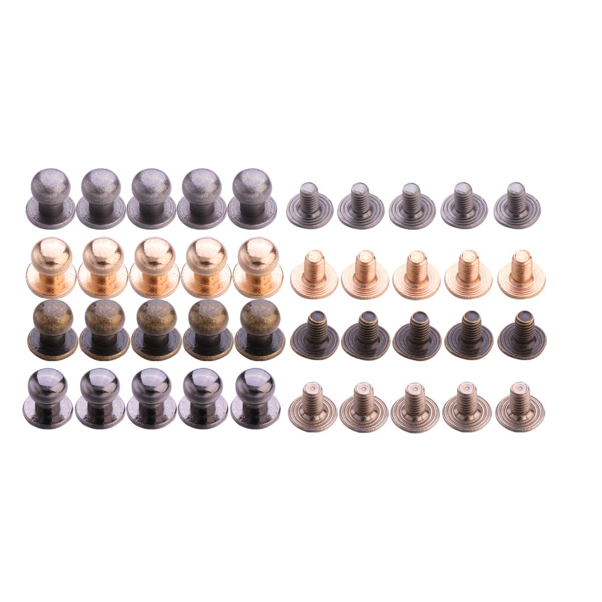 80Pcs DIY Luggage Repair Screw Nail Set - Leather Craft Rivets & Hardware Accessories for Suitcase, Handbag, Wallet Repair - Perfect for Travel Gear Maintenance & Leatherworking Projects