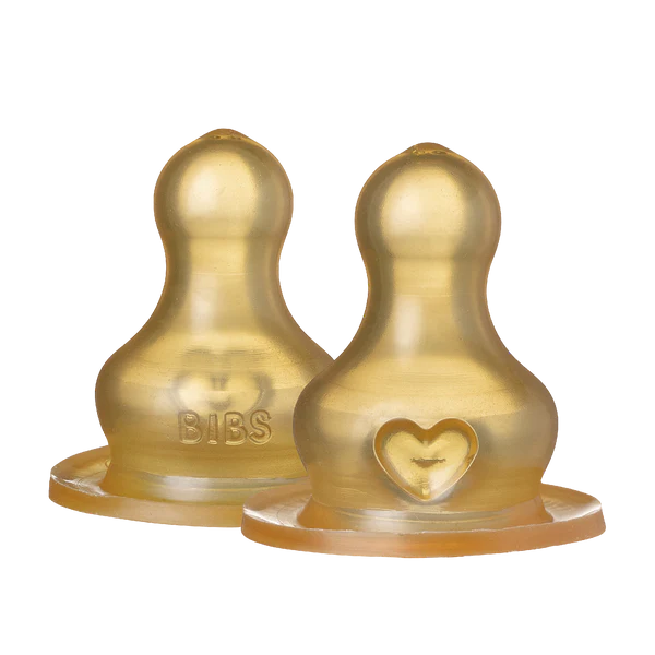 BIBS Latex Baby Bottle Nipples - 2 Pack for Newborns & Infants - Natural Rubber Pacifiers for Breastfeeding & Bottle Feeding - Perfect for Daycare & Travel