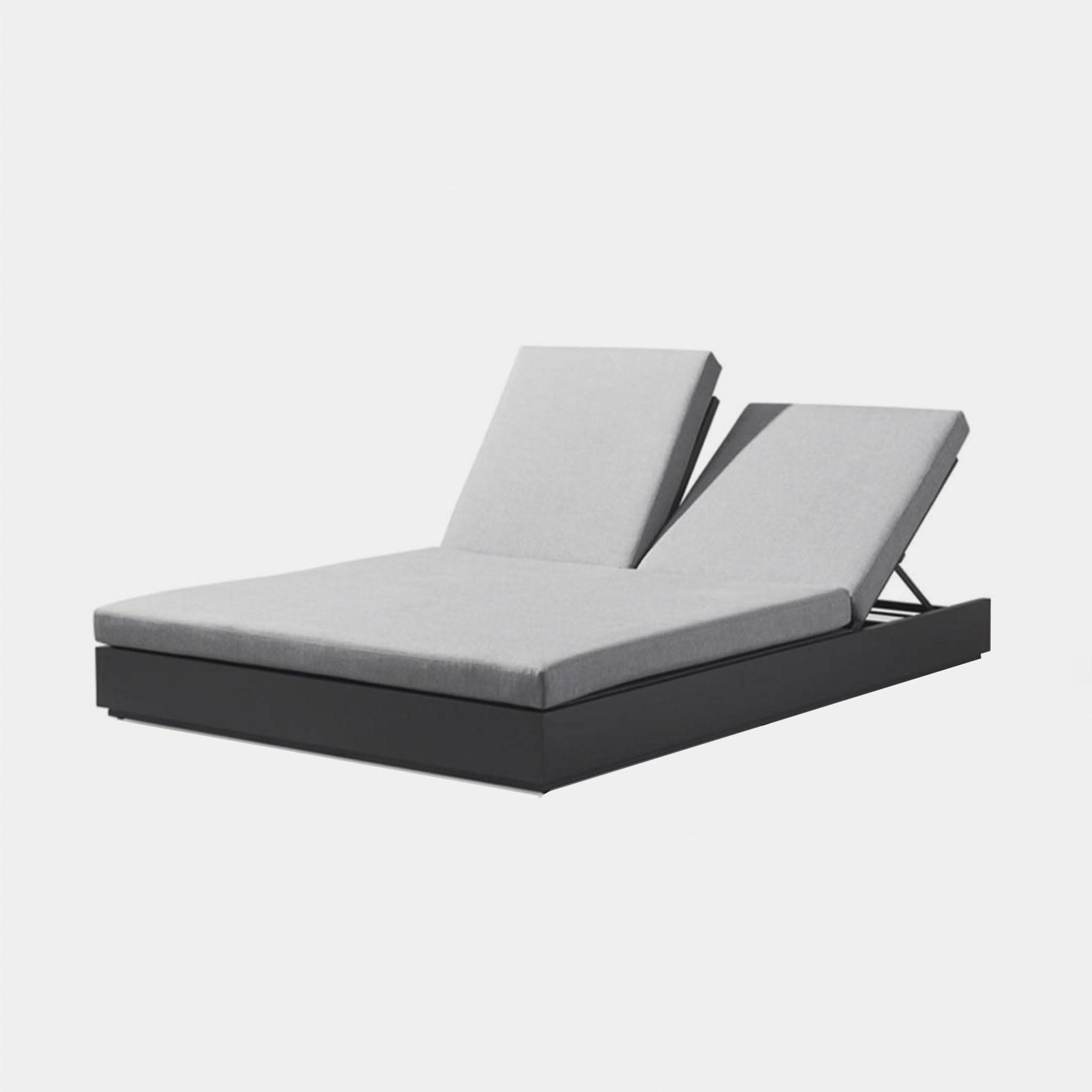 Hayman Premium Aluminum Double Sun Lounge Chair - Adjustable Reclining Outdoor Patio Furniture for Poolside, Beach, Garden Relaxation