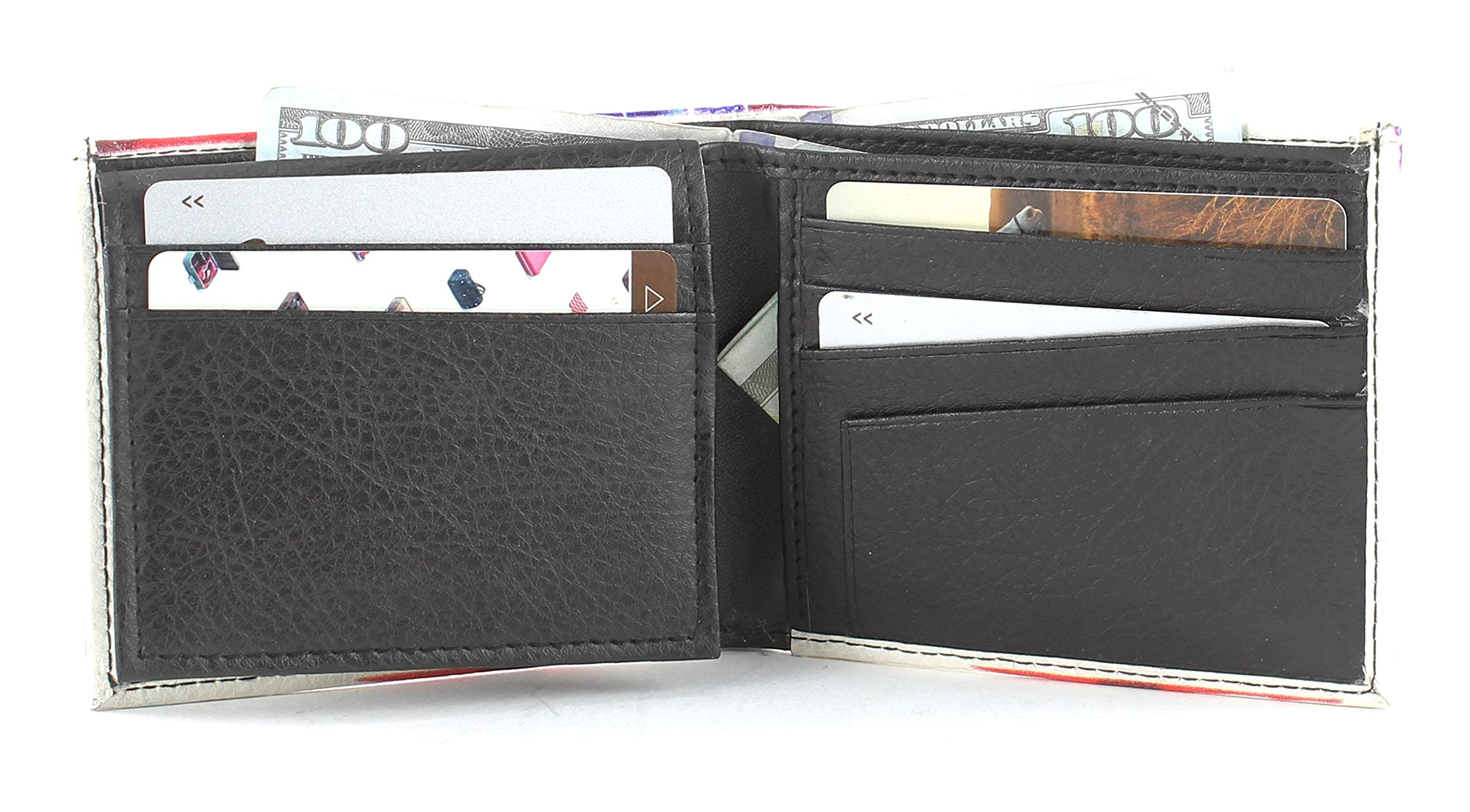 Men's Bifold Wallet - Vegan Leather RFID Blocking Slim Wallet with American Flag Design | 2 ID Windows, 7 Card Slots & Cash Pockets | Perfect Gift for Dad, Husband, Boyfriend | Ideal for Travel, Work & Everyday Use