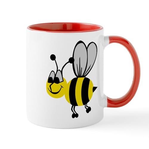White/Red Inside - Bee Mug