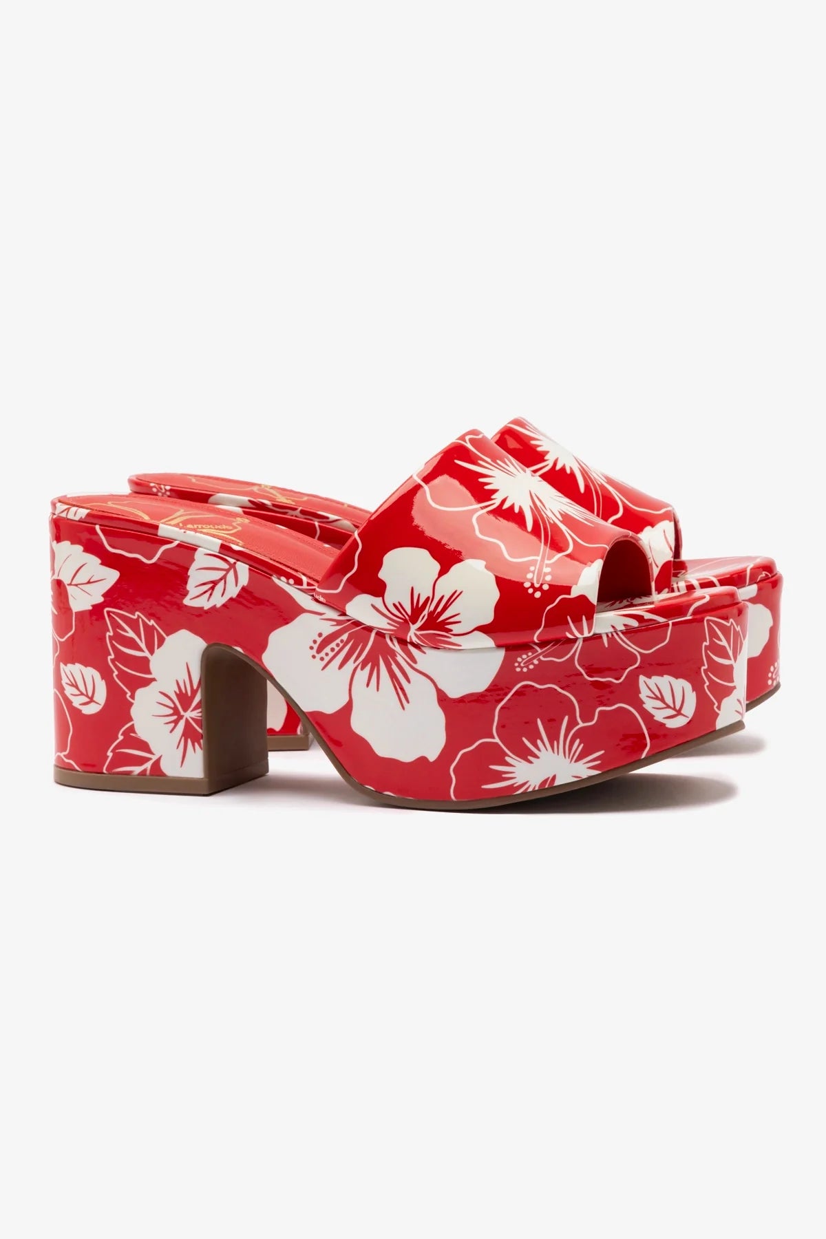 Miso Platform Sandal - Women's Scarlet Printed Leather Sandals for Summer | Comfortable & Stylish | Perfect for Beach, Vacation, and Casual Outings
