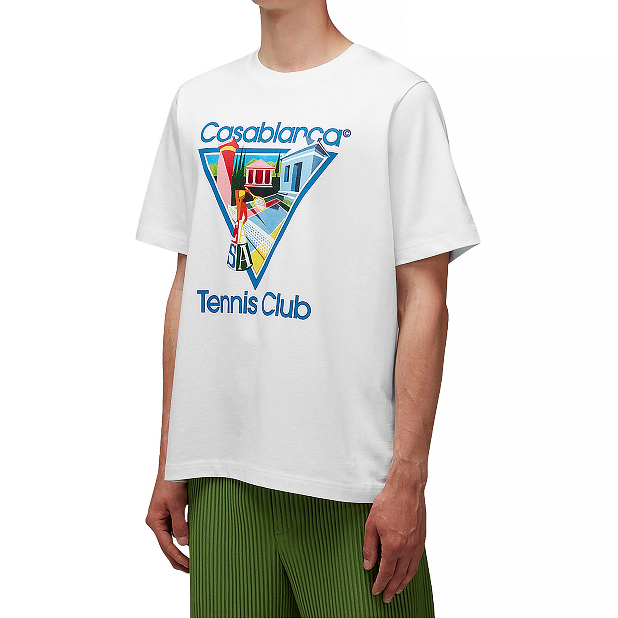 Casablanca La Joueuse White T-Shirt - Women's Fashion Cotton Tee for Casual Wear & Street Style