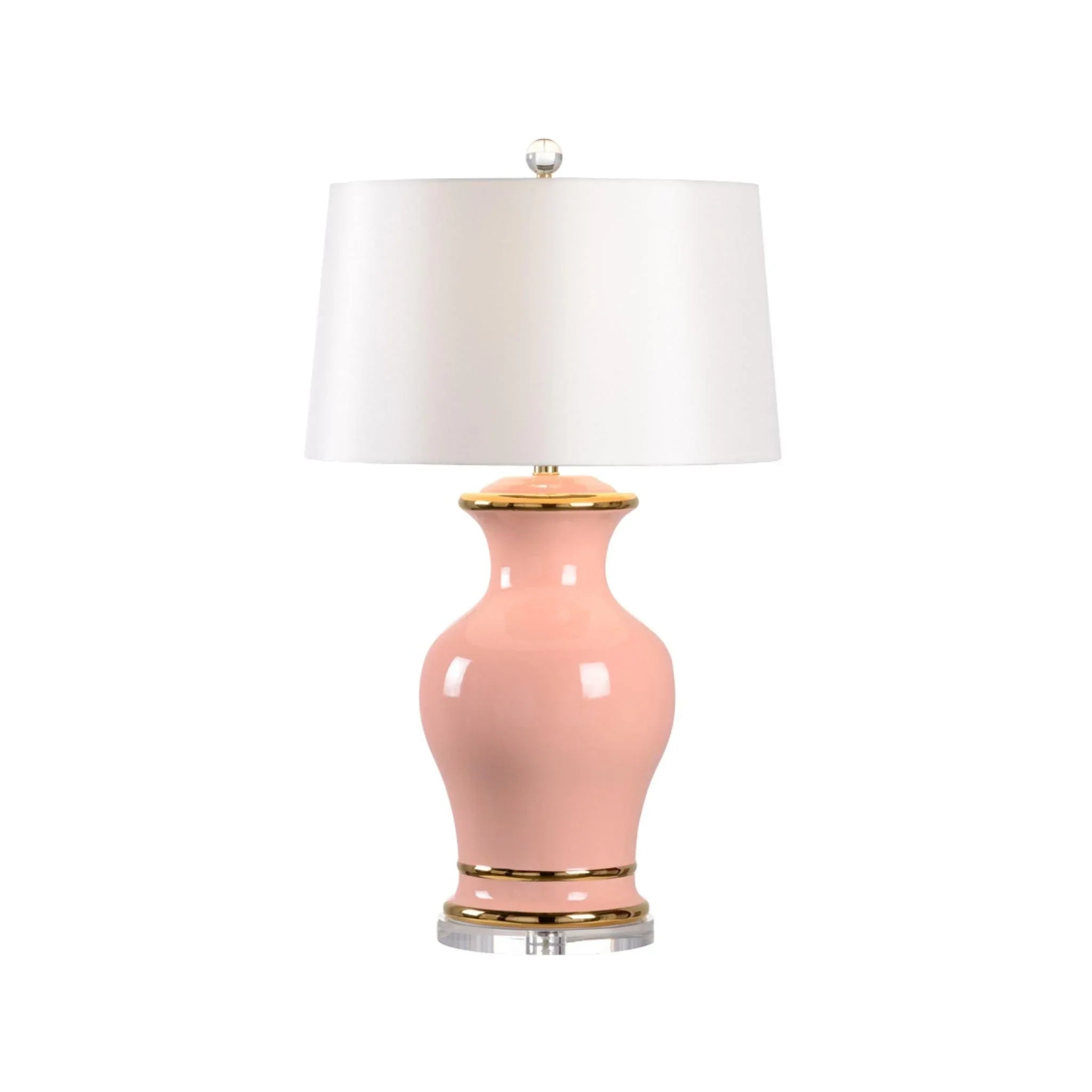Audrey Table Lamp - Coral Finish with Gold Detailing & Off-White Silk Shade | Modern Bedside Lighting for Bedroom, Living Room & Office Decor