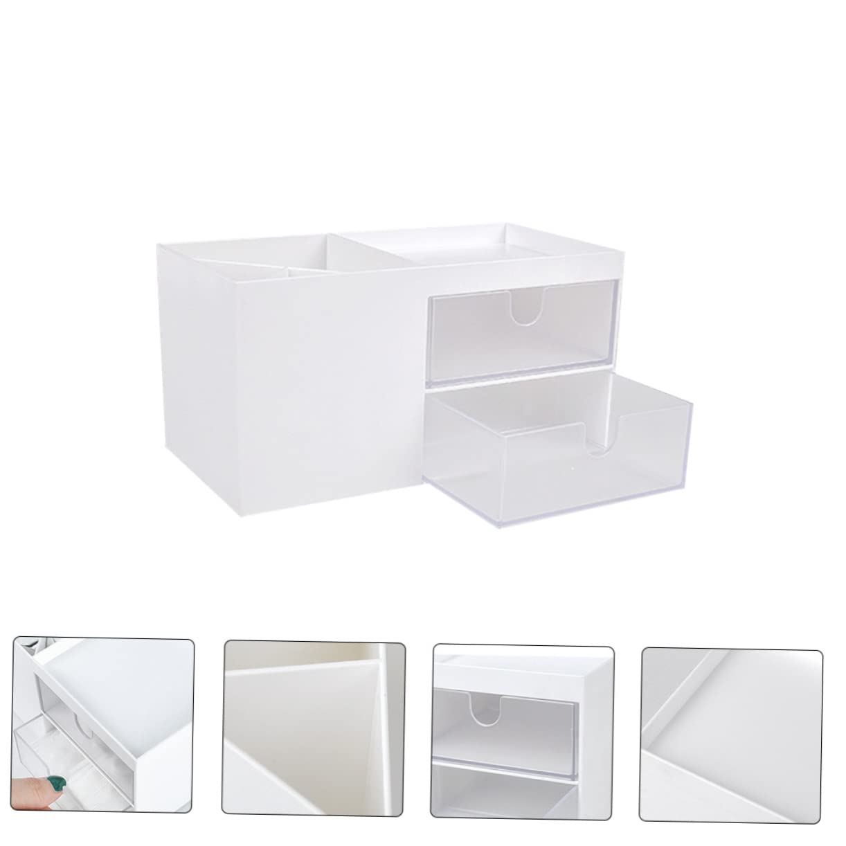 LIFKOME 1 Drawer Organizer for Skin Care & Makeup Storage - Lockable Cosmetic Cart with Adjustable Dividers - Perfect for Vanity, Bathroom & Travel Organization