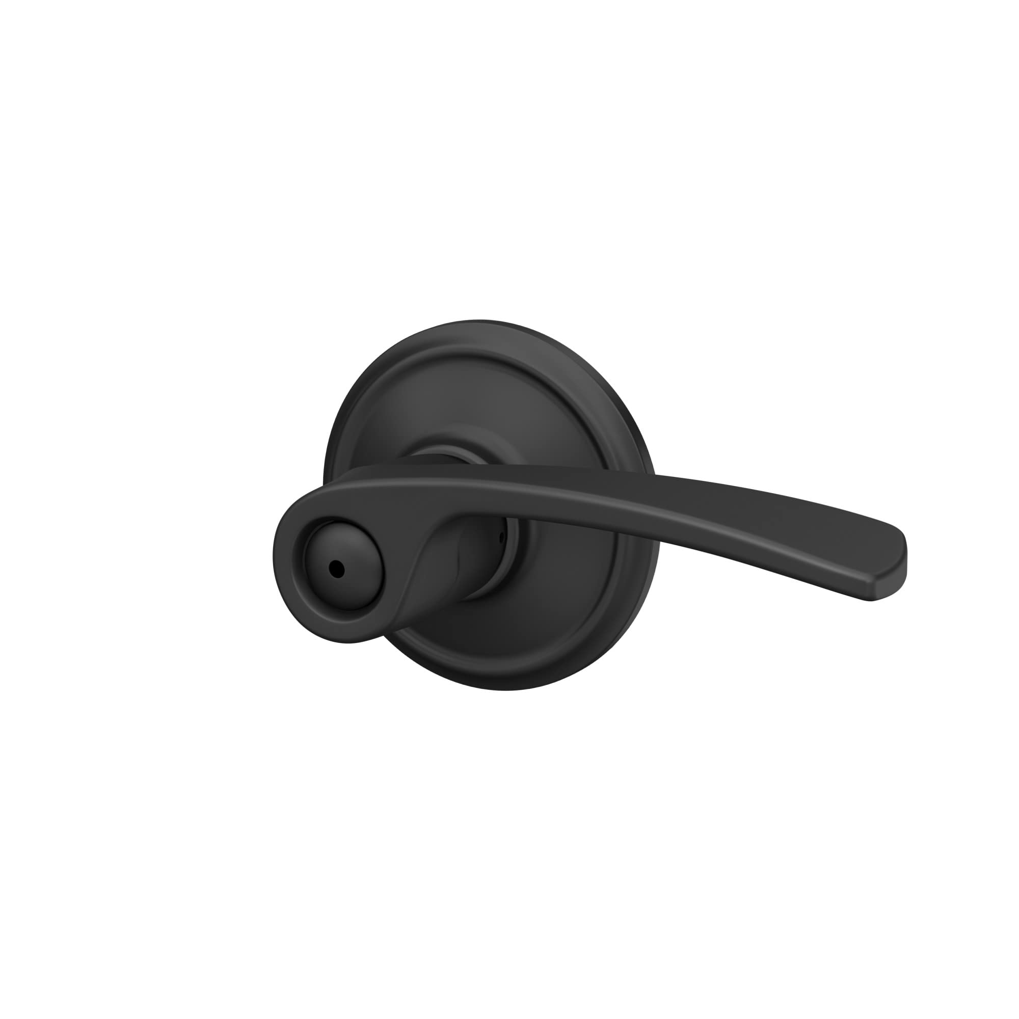 Schlage F40 MER 622 Merano Door Lever - Bed & Bath Privacy Lock in Matte Black - Perfect for Bedrooms, Bathrooms & Interior Doors